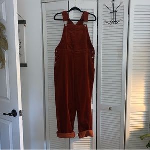 Forever 21+ Burgundy Corduroy Overalls